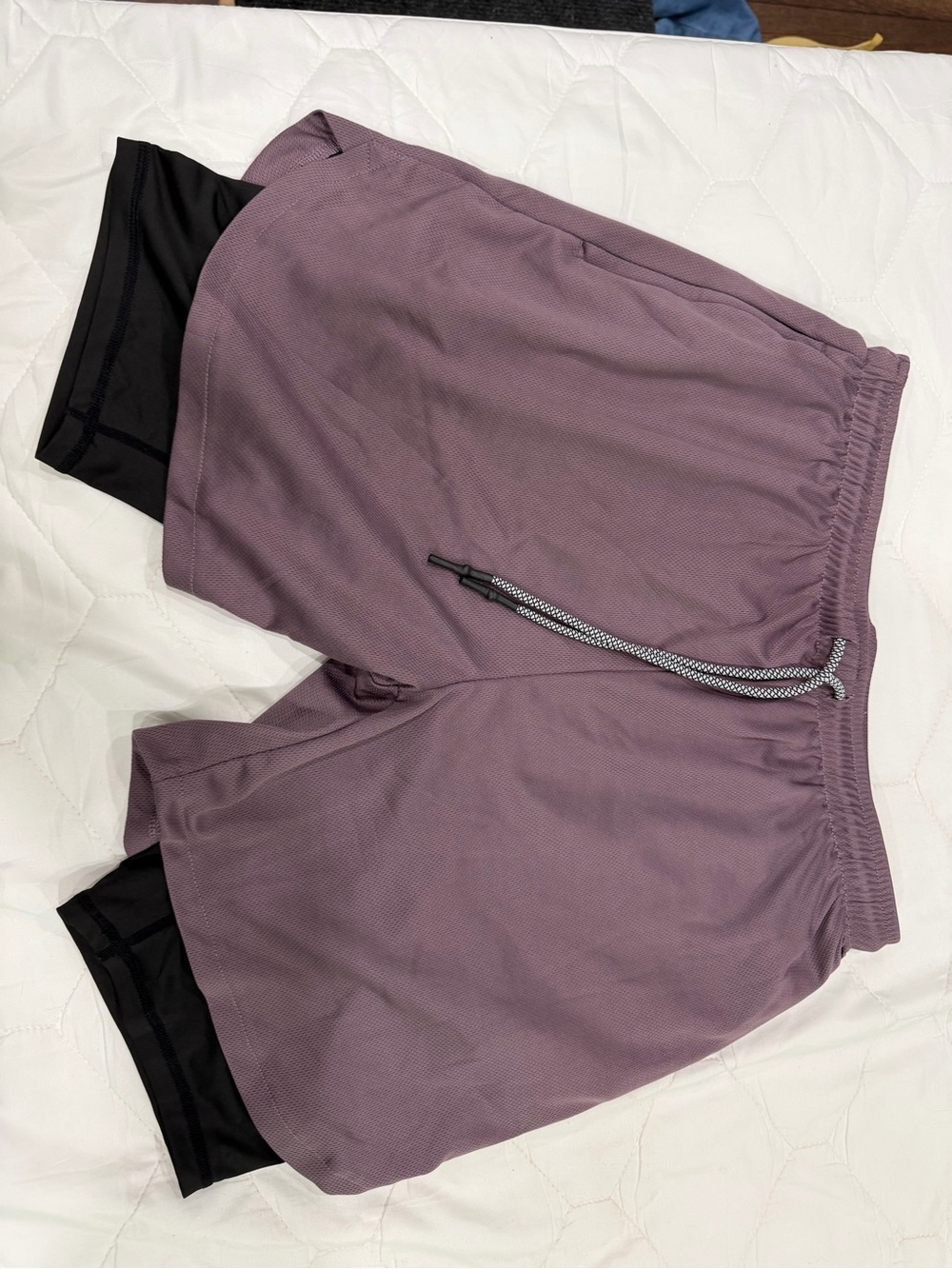Men's Athletic Two-in-One Shorts in Dusty Purple